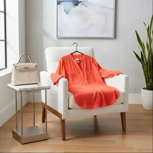 Clementine!  Fab Orange v-neck Chico's blouse